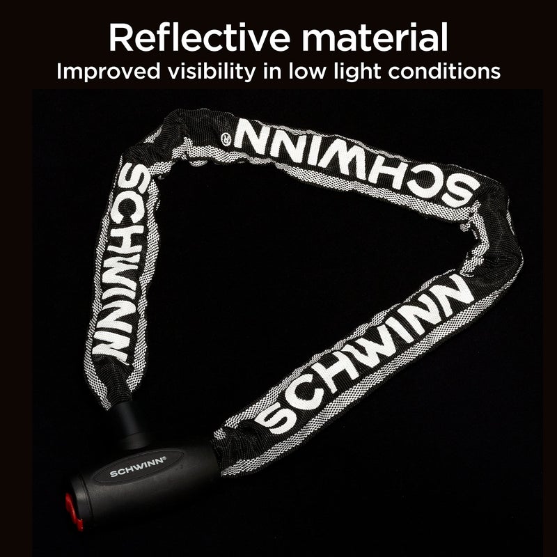 Schwinn Reflective Chain Key Lock for Bike, 3 feet x 8mm Anti Theft Bicycle Lock, Security Level 4 - Image 4
